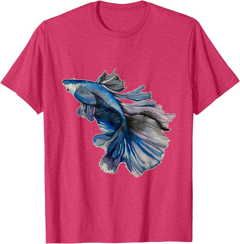 Wistful Blue Beta Fish T-Shirt - Red Heather
