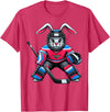 Funny Rabbit Hockey Bunny Easter Men Boy Kid Youth T-Shirt in Red Heather