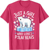 Polar Bear Love Designs Clothing & Co. Just A Girl Who Loves Polar Bears Cute Bear Lover Animal T-Shirt - Red Heather