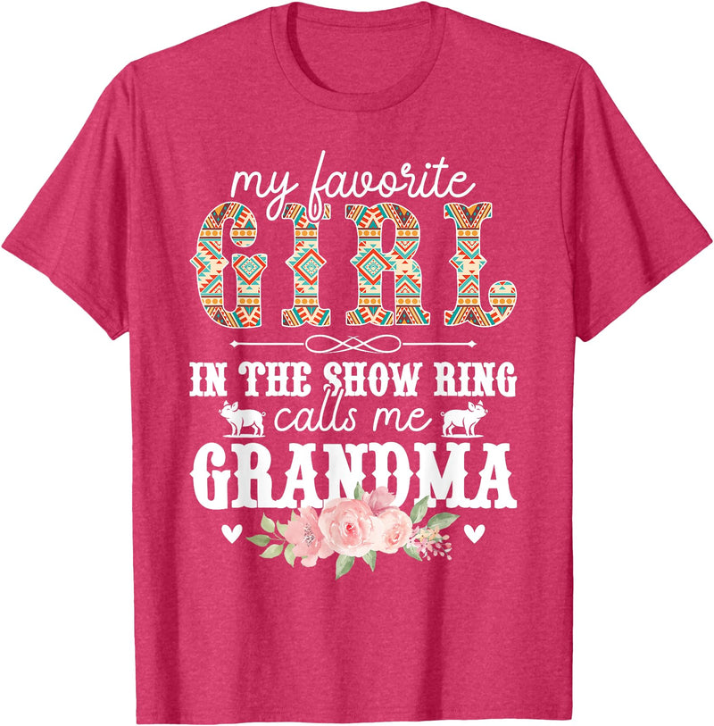 Proud Pig Show Grandma For Mother's Day Proud Pig Show Grandma Pig Show Grandmother T-Shirt - Red Heather