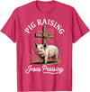 Faith Christian Religious Pig Farming Hog Farmer Pig Raising Jesus Praising T-Shirt - Red Heather