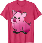 Repugly Hubert the Wobbly Pig T-Shirt - Red Heather