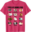 Educational Science Ideas Types of Guinea Pigs Educational Cavy Enthusiast Adults Kids T-Shirt - Red Heather
