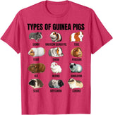 Educational Science Ideas Types of Guinea Pigs Educational Cavy Enthusiast Adults Kids T-Shirt - Red Heather
