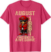 Born in 1961 August 65th Birthday Gifts For Women August 65th Birthday Men Women 1961 Awesome Teddy Bear T-Shirt - Red Heather