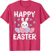 Cute Happy Easter Bunny Rabbit Egg Women Girls Kids T-Shirt in Red Heather