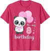 Birthday Gifts for Girls by Content Design Studio Birthday Girl 8 Panda Pink Balloons T-Shirt - Red Heather