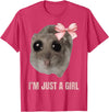 I'm Just a Girl Hamster FUNNY T-Shirt - Red Heather