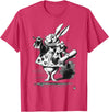 Cartoon Easter Bunny Alice in Wonderland - White Rabbit T-Shirt in Red Heather