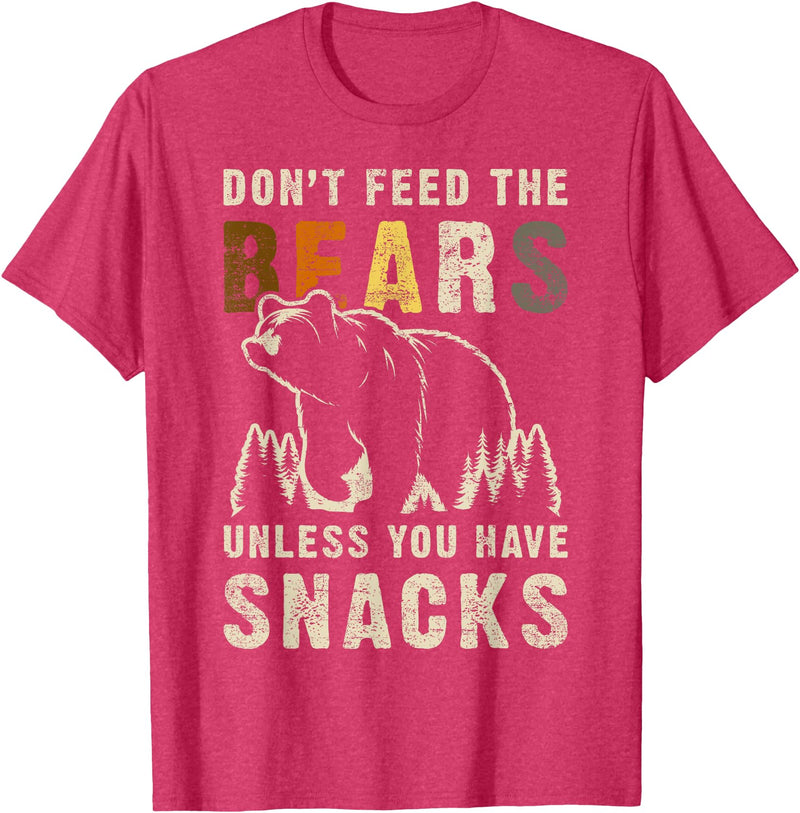 Bear Community Bear Brotherhood Gay Men Gifts Gay Bear Pride Don't Feed Bears Funny Bear Flag T-Shirt - Red Heather