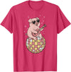 DiscoballAxis1 Funny Pig Disco Dancing Ball Groovy Retro 80s Costume T-Shirt - Red Heather