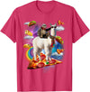 Funny Rainbow Sloth Llama in space Co. Sloth Llama Galaxy Pizza Taco Burrito Rainbow Funny Surreal T-Shirt - Red Heather