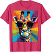 Giraffe Vintage Sunglasses Funny African By Tarin Giraffe Vintage Sunglasses Funny African Animal Lover T-Shirt - Red Heather