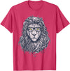 Wise Animal Cool Lion in Glasses Hipster Funny Nerd Humor T-Shirt - Red Heather