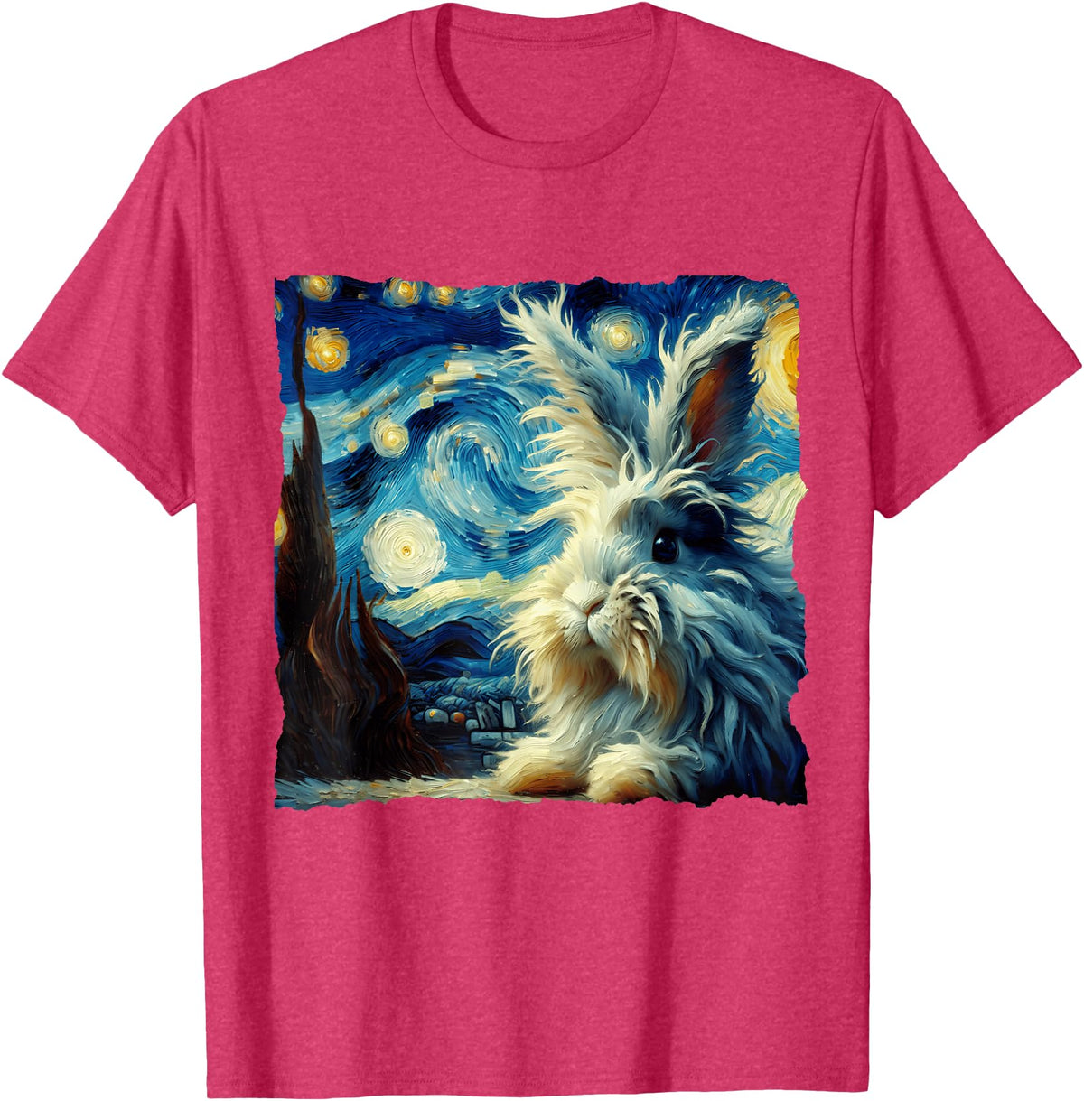 Lionhead Rabbit Starry Night T-Shirt in Red Heather