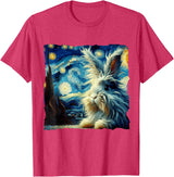 Lionhead Rabbit Starry Night T-Shirt in Red Heather