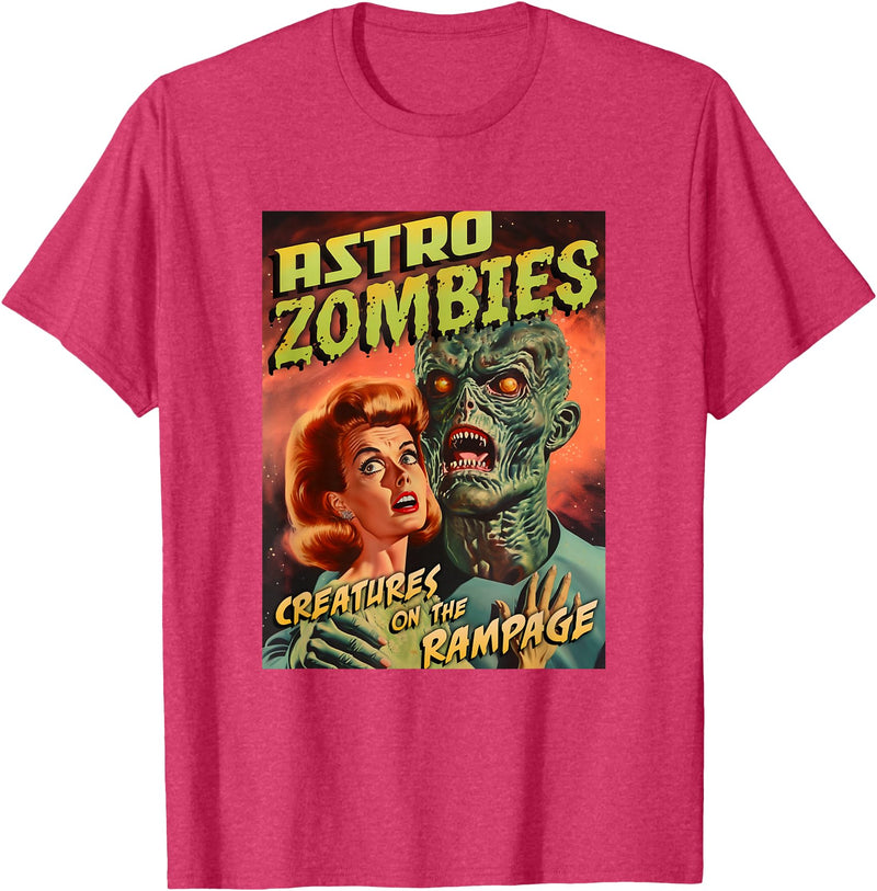 Last Gasp Graphics Astro Zombies 1950s Horror Comic Cover T-Shirt - Red Heather