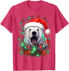Polar Bear Christmas Costumes Xmas Polar Bear Tangled Christmas Lights T-Shirt - Red Heather