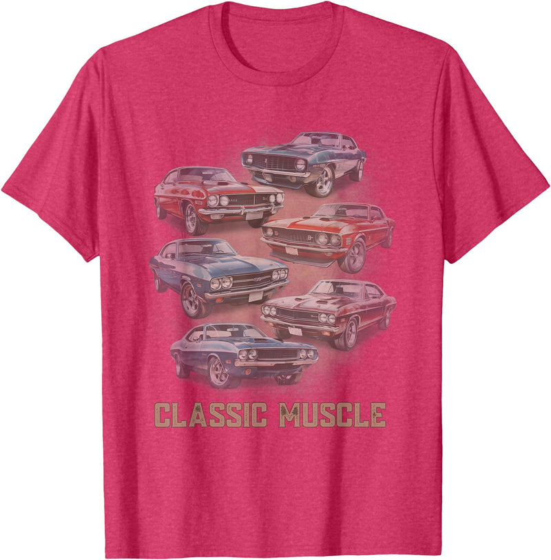 Retro American Vintage Classic Muscle Car Costume American Car Classic Muscle Car Vintage Novelty Retro Design T-Shirt - Red