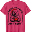 Funny Christmas Calories Polar Bear Xmas Food Tees Christmas Calories Don't Count Funny Polar Bear Cookie Meme T-Shirt - Red Heather
