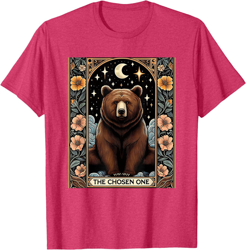 Funny I Choose the Bear Tarot Card Women Girls Trending T-Shirt - Red Heather