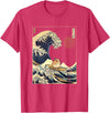 Hamster Kanagawa Wave Funny Surf Animal T-Shirt - Red Heather