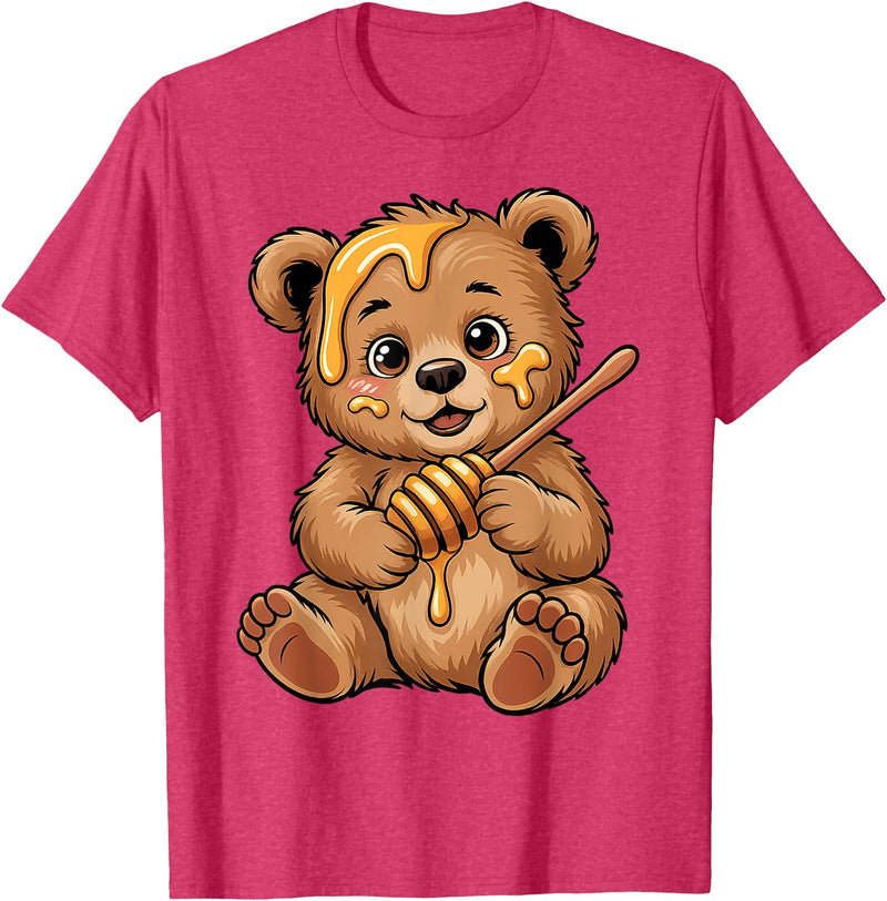 Funny bear design for kids men women Cute Bear Design for Bear Lover and Bear T-Shirt - Red Heather