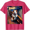 Artsy Guinea Pig Art Funny Animal Painting Humor Expressionist Scream Parody Funny Painting Art Guinea Pig T-Shirt - Red Heather