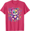 Vibrant Colorful Teddy Bear Illustration Rainbow Splash Teddy Bear T-Shirt - Red Heather