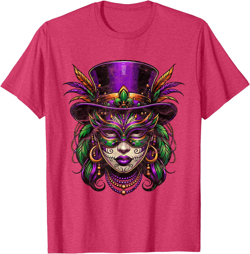 Mardi Gras Voodoo Doctor Clothing Women Mardi Gras Priestess Women New Orleans Witch Doctor Voodoo T-Shirt - Red Heather