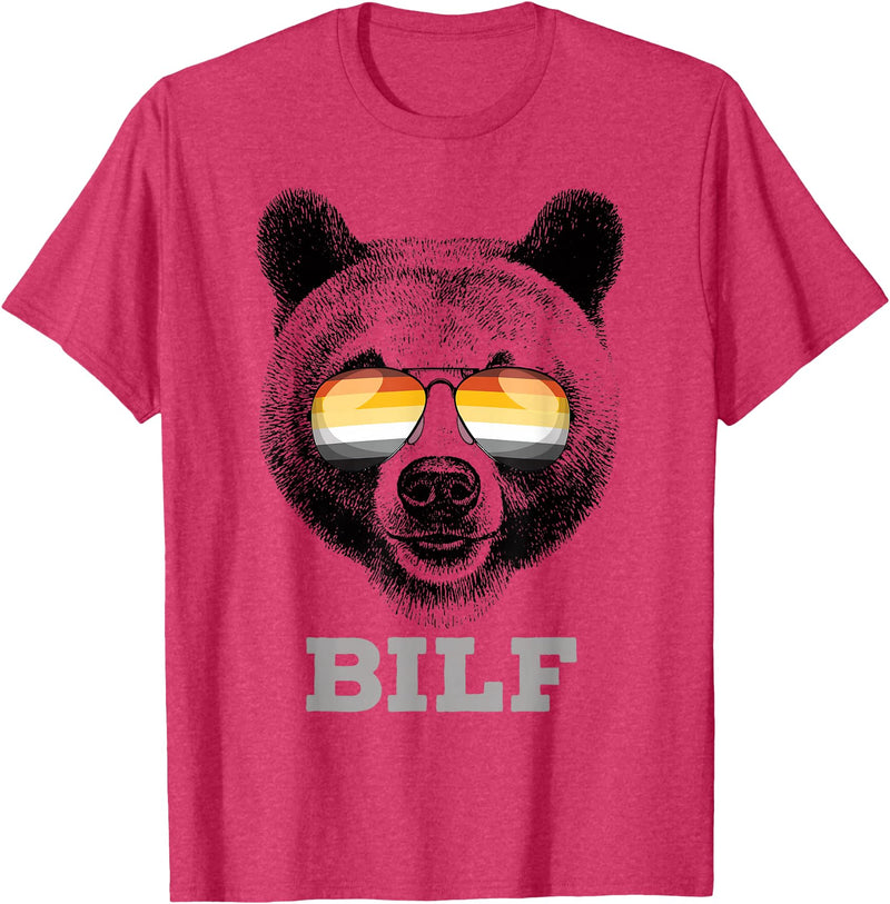 LGBT Equality Rights Gifts BILF Gay Bear Pride Daddy Grizzly Gift T-Shirt - Red Heather