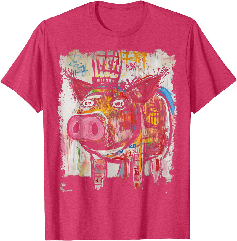 BADMENS&SIRENS Pig 90s Graffiti T-Shirt - Red Heather