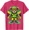 Jamaica Flag Lover Jamaica Flag Teddy Bear Jamaican T-Shirt - Red Heather