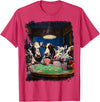 Noah&Friends Playing Card Pop Art Gambling Cows Playing Poker Cards T-Shirt - Red Heather