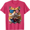 Hamster 4th Of July American Independence Day USA Patriotic T-Shirt - Red Heather