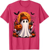 Halloween Ghost Coffee Pumpkin Tat Halloween Ghost Coffee Pumpkin Beanie Men Women Kid T-Shirt - Red Heather
