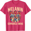 Funny Cowgirl Women Melanin Cow Girl Outfit Cowgirl for Women African Tee Melanin Cow Girl Outfit T-Shirt - Red Heather