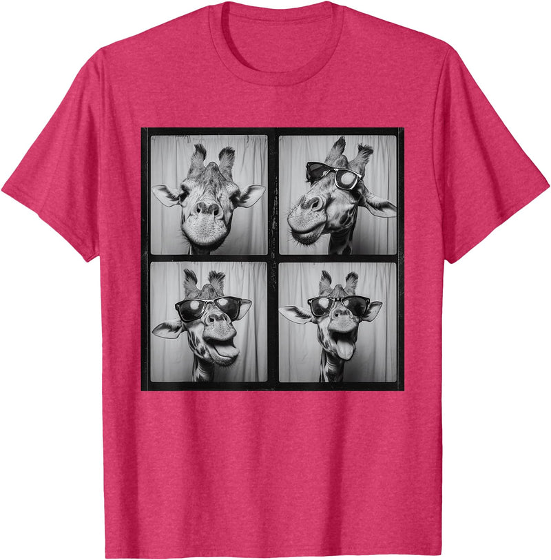 FunnyGiraffeCo. Funny Giraffe Sunglasses T-Shirt - Red Heather