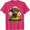 Dill With It Cute Highland Cow Pickle Gardener Dill With It Cute Highland Cow Pickle Hat Farm Animal Lover T-Shirt - Red