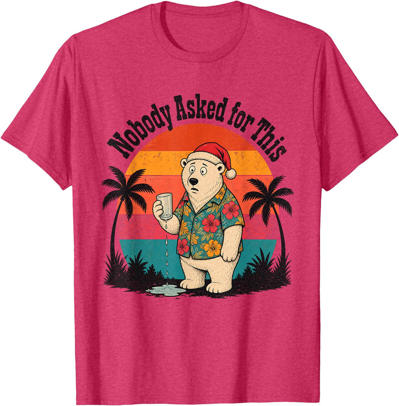 Tropic Polar Co Christmas in July Polar Bear Vacation T-Shirt - Red Heather