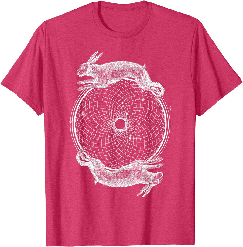 Torus Rabbits - Sacred Geometry T-Shirt in Red Heather