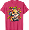 Hamster Gamer Pew Funny Video Games Vintage Boys Men Girls T-Shirt - Red Heather