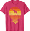 TrendyPull Silhouette Retro Vintage Style Gifts Giraffe Shirt Retro Sunset 70s Vintage Giraffe T-Shirt - Red Heather
