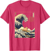 AxisNagawa Guinea Pig Kanagawa Wave Funny Surf Animal T-Shirt - Red Heather