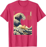 AxisNagawa Guinea Pig Kanagawa Wave Funny Surf Animal T-Shirt - Red Heather
