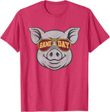 Game Day Pig Tee-TShirt Gifts Game Day Pig T-Shirt - Red Heather