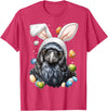 Crow Raven Easter Rabbit Eggs Bunny Ears T-Shirt in Red Heather