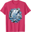 Arctic Polar Bear Winter Snowflakes Christmas Polar Bear Wreath Ice Crystals T-Shirt - Red Heather