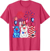 Fireworks American Flag Funny Pig 4th of July Fireworks American Flag Funny Pig Patriotic Farmer 4th July T-Shirt - Red Heather