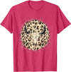 Funny Leopard Cow Skull designs Funny Leopard Cow Skull print Flower Rustic Turquoise T-Shirt - Red Heather